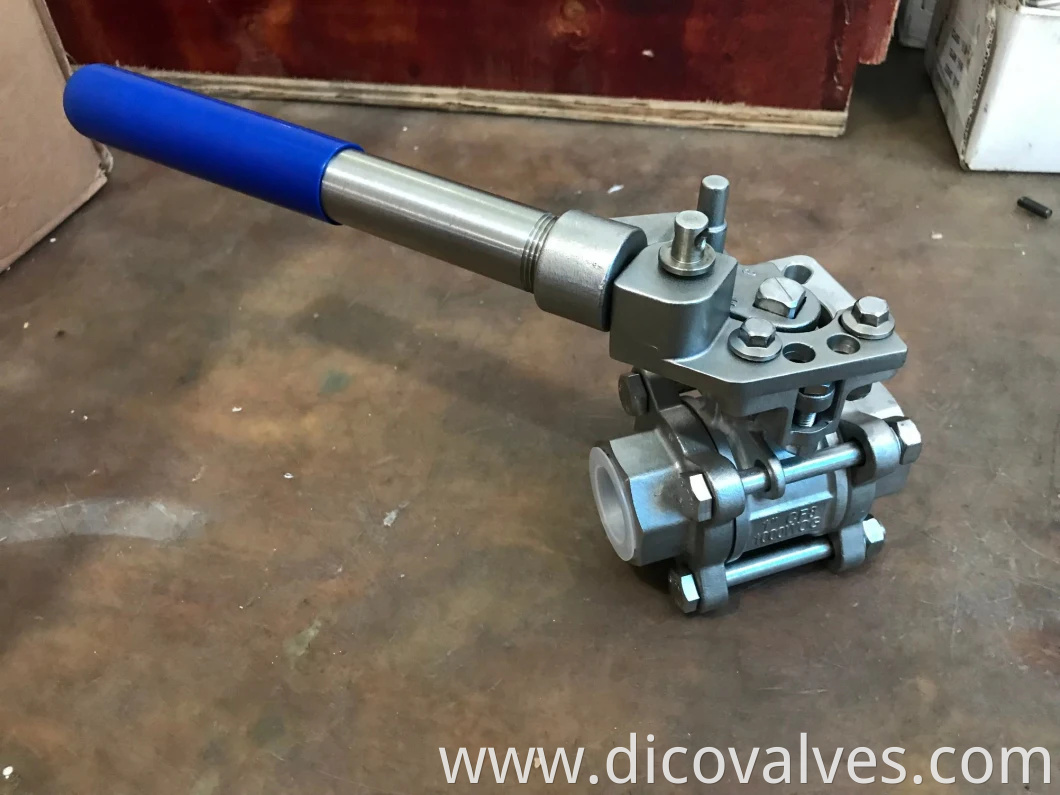 Dico Industrial Equipment Stainless Steel Bsp/NPT Spring Return Handle 3PC Ball Valve